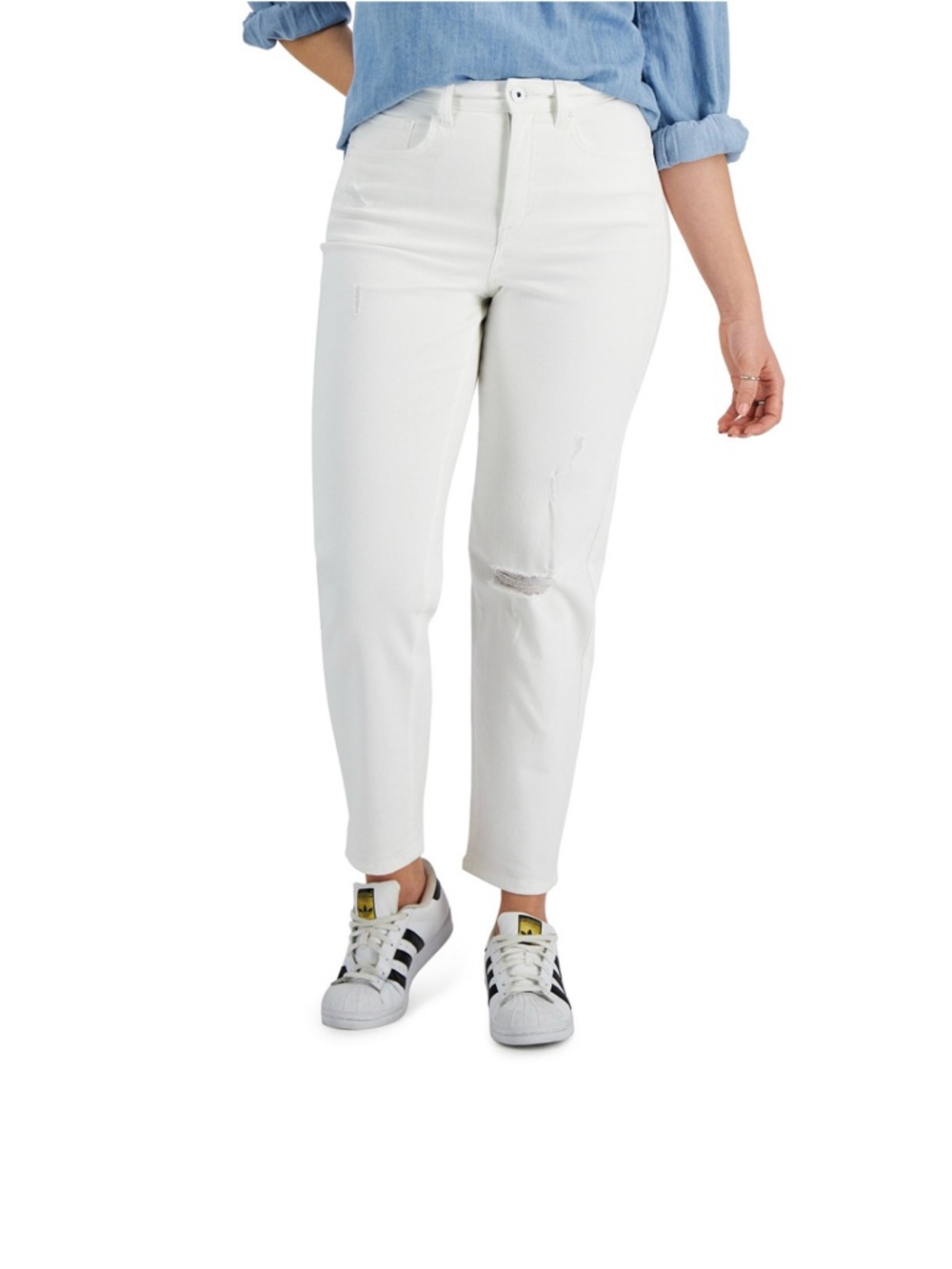 Brand New Style & Co. Destructed Straight-Leg Ankle Jeans